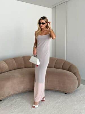Dress tule alça<span> - </span>Rose