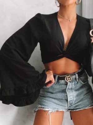 Cropped flare<span> - </span>Preto
