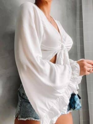 Cropped flare<span> - </span>Branco