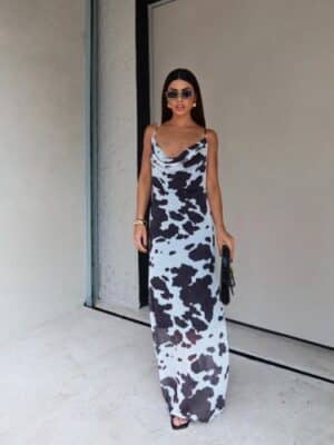 Vestido tule fluido<span> - </span>Vaca